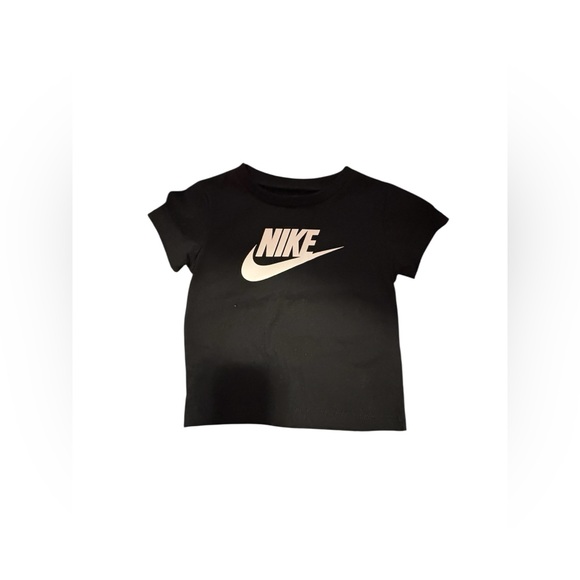 Nike Black Short-Sleeve Tee with White Logo and short set - Picture 2 of 4
